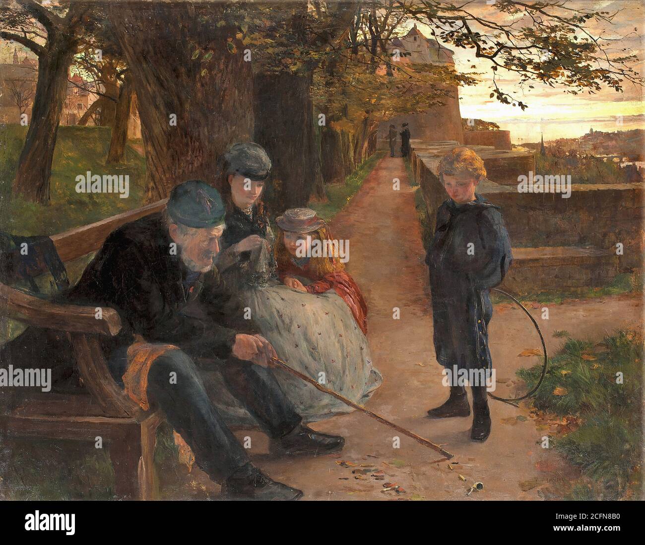 Smythe Lionel Percy - famille dans le parc - Britannique École - 19e siècle Banque D'Images