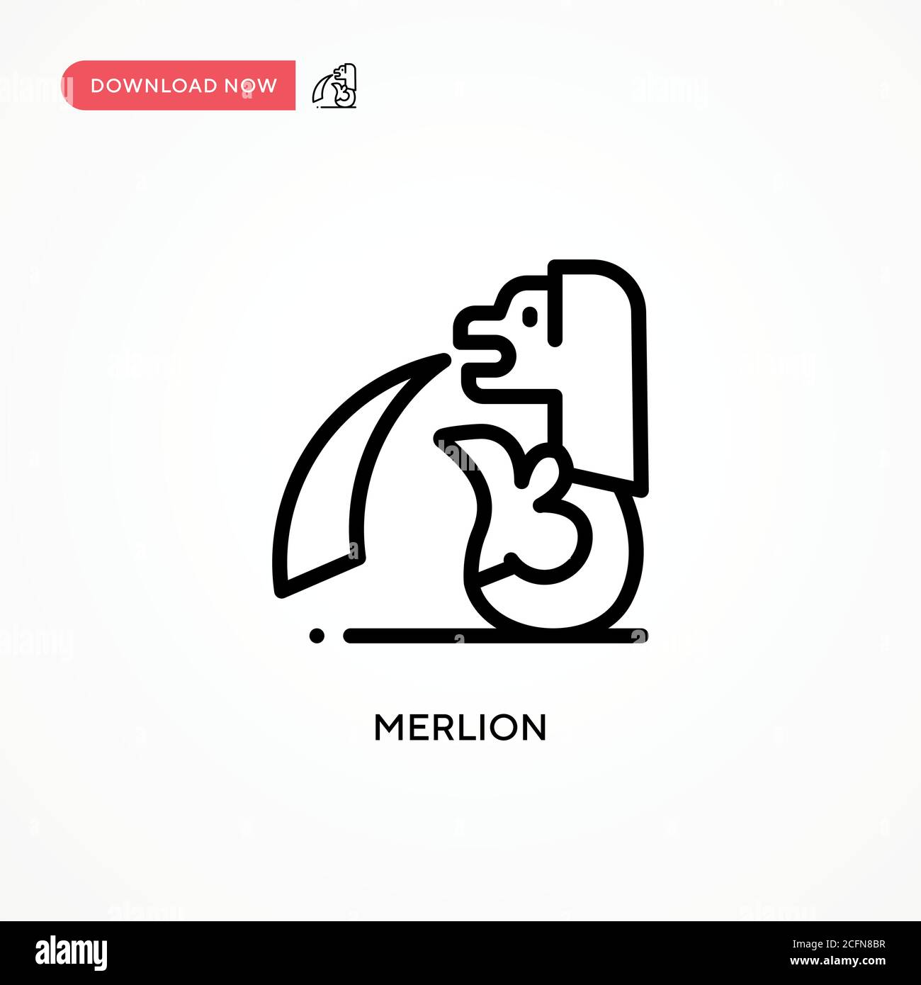 Icône de vecteur Merlion. Illustration moderne et simple à vecteur plat pour site Web ou application mobile Illustration de Vecteur