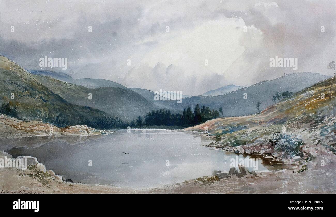 Smith William Collingwood - Glen Tanar Aberdeenshire - British School - 19e siècle Banque D'Images