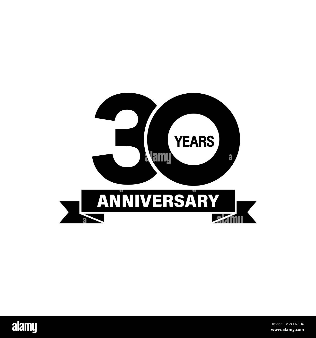 Célébration de 30 ans bannière anniversaire. Vecteur sur fond blanc isolé. SPE 10 Illustration de Vecteur