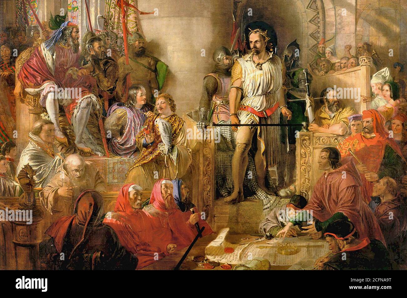 Scott William Bell - le procès de Sir William Wallace À Westminster - British School - 19e siècle Banque D'Images