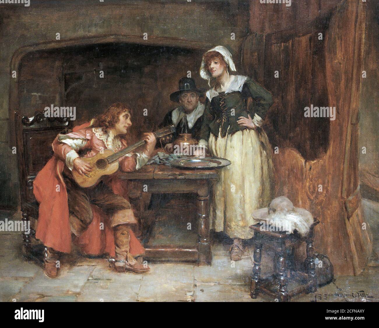 Sanderson-Wells John Sanderson - le récital - British School - 19e siècle Banque D'Images