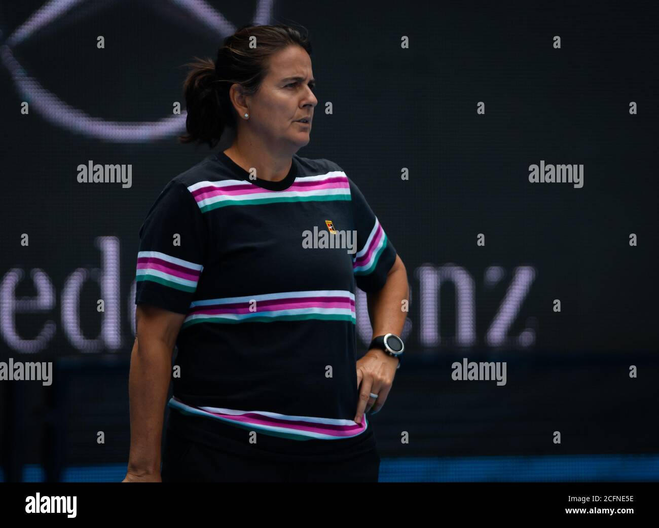 Conchita Martinez pendant la pratique au Premier ministre de l'Open de Chine de 2019 Tournoi de tennis obligatoire Banque D'Images