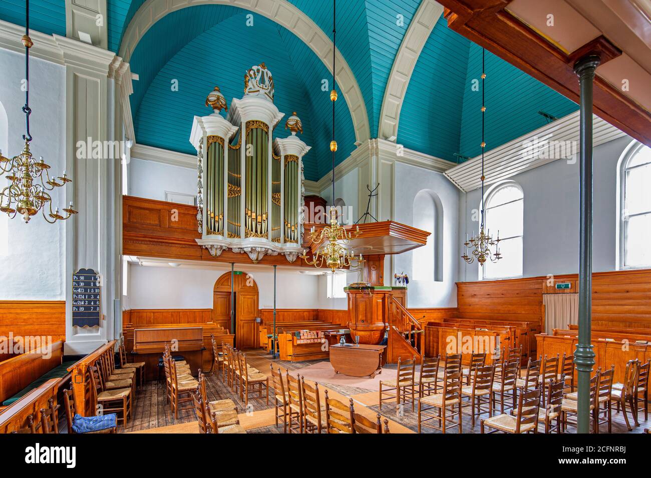 Pays-Bas, 's-Graveland, Église réformée néerlandaise (Nederlands Hervormde Kerk) à partir de 1658. Architecte Dani'l Stalpaert. Banque D'Images