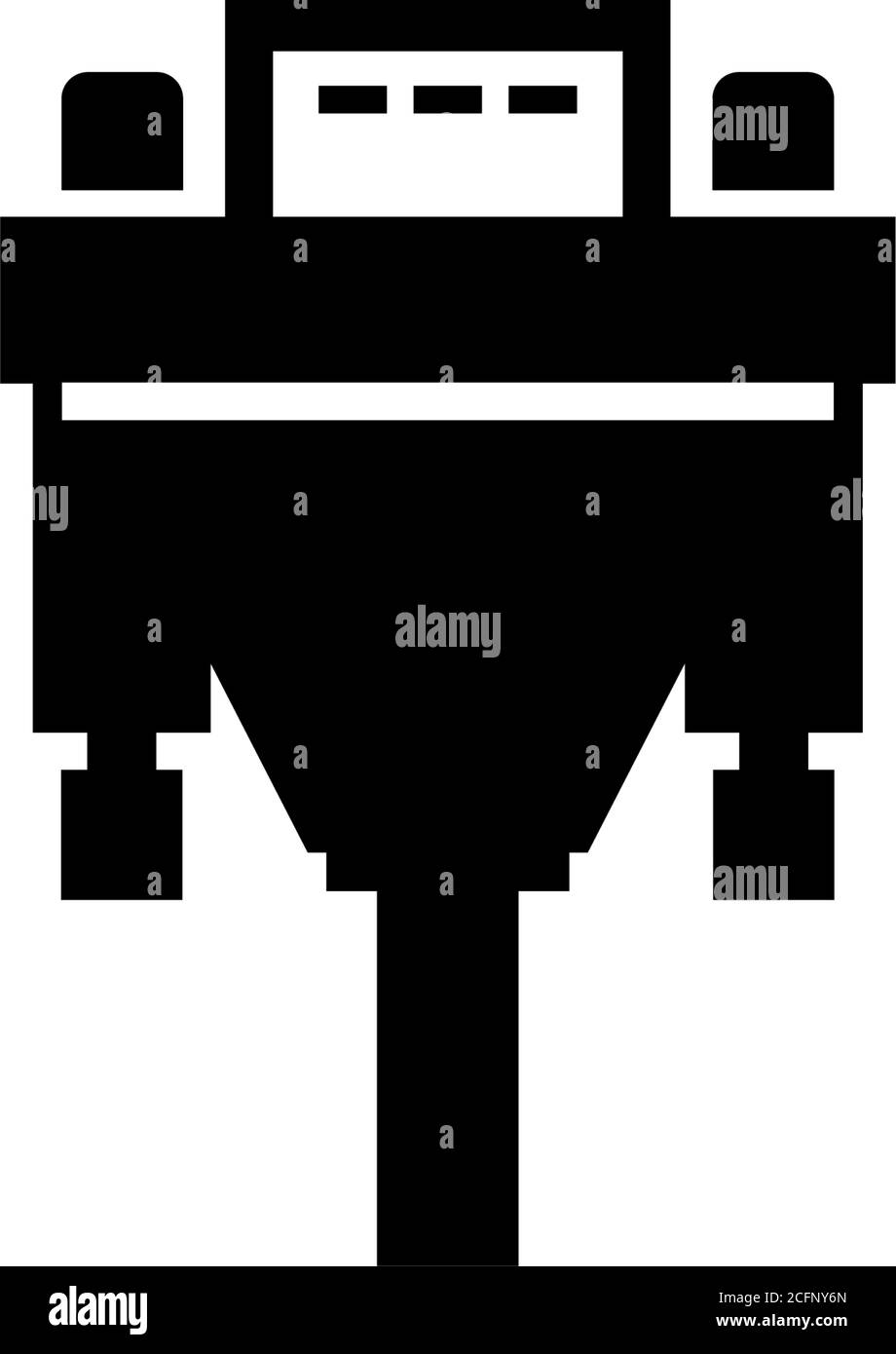 Câble DVI ou VGA, connecteur de prise vidéo. Illustration de l'icône vecteur plat. Symbole noir simple sur fond blanc. Câble DVI ou VGA, adaptateur de fiche vidéo Illustration de Vecteur