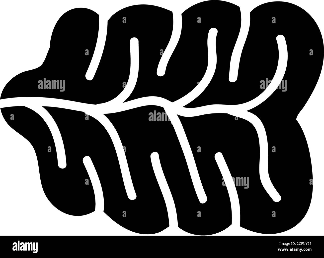 Système nerveux humain, organe récepteur. Illustration de l'icône vecteur plat. Symbole noir simple sur fond blanc. Système nerveux humain, SIG. Organe récepteur Illustration de Vecteur