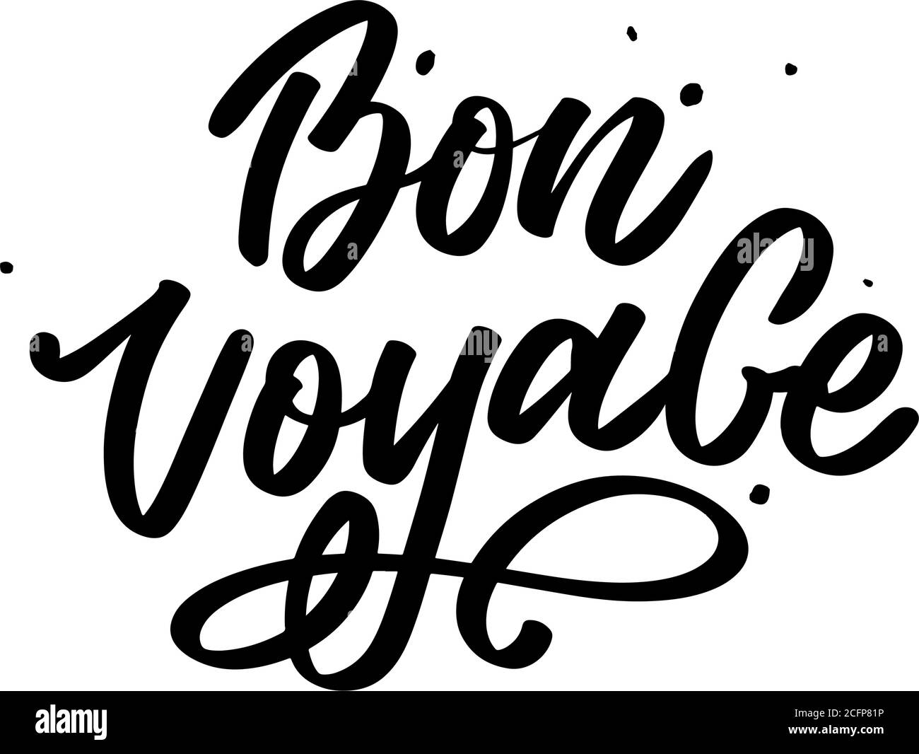 Bon voyage lettrage manuel vecteur Calligraphie Voyage Illustration de Vecteur