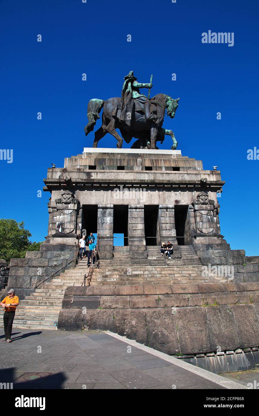 Koblenz, vallée du Rhin / Allemagne - 11 septembre 2015 : Koblenz sur le Rhin et la Moselle, Allemagne Banque D'Images