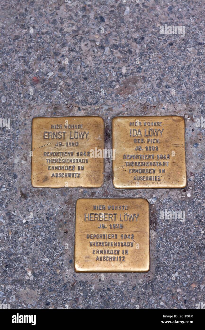 Pierres d'achoppement à Salzbourg, Autriche Banque D'Images