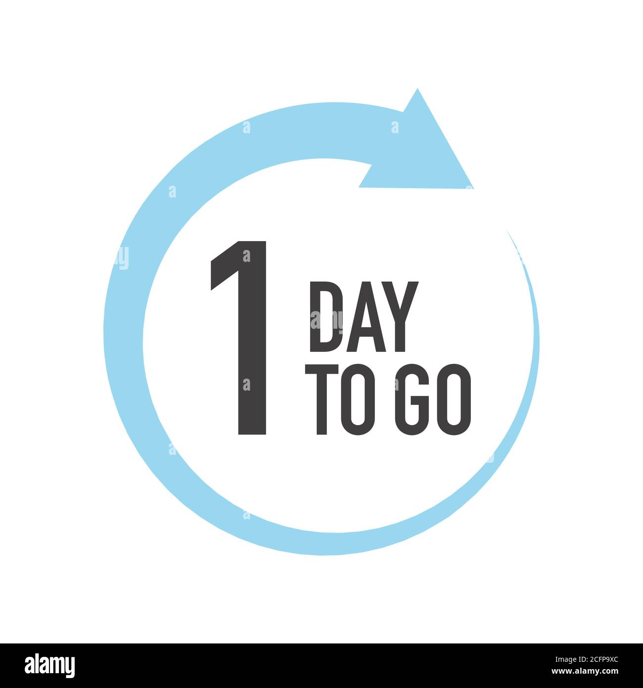 Icône One Day To Go. Symbole rond avec flèche bleue. Illustration de Vecteur