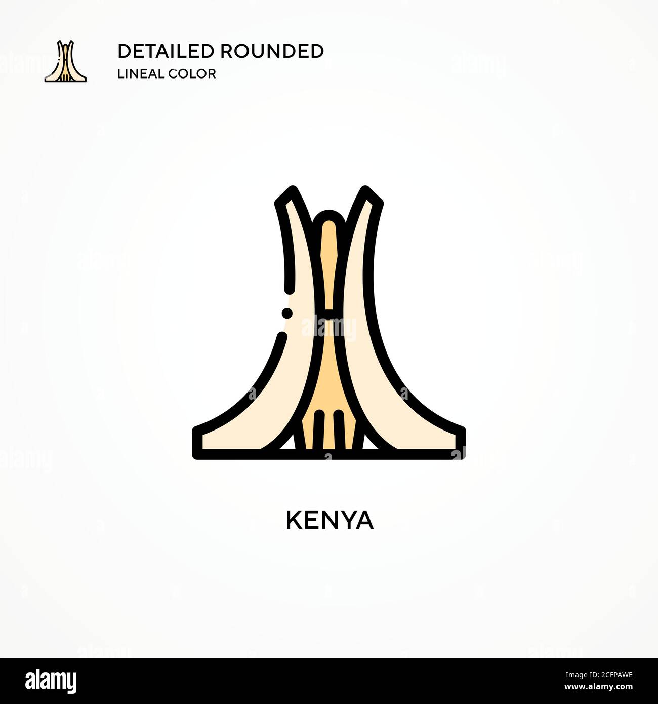 Icône de vecteur Kenya. Concepts modernes d'illustration vectorielle. Facile à modifier et à personnaliser. Illustration de Vecteur