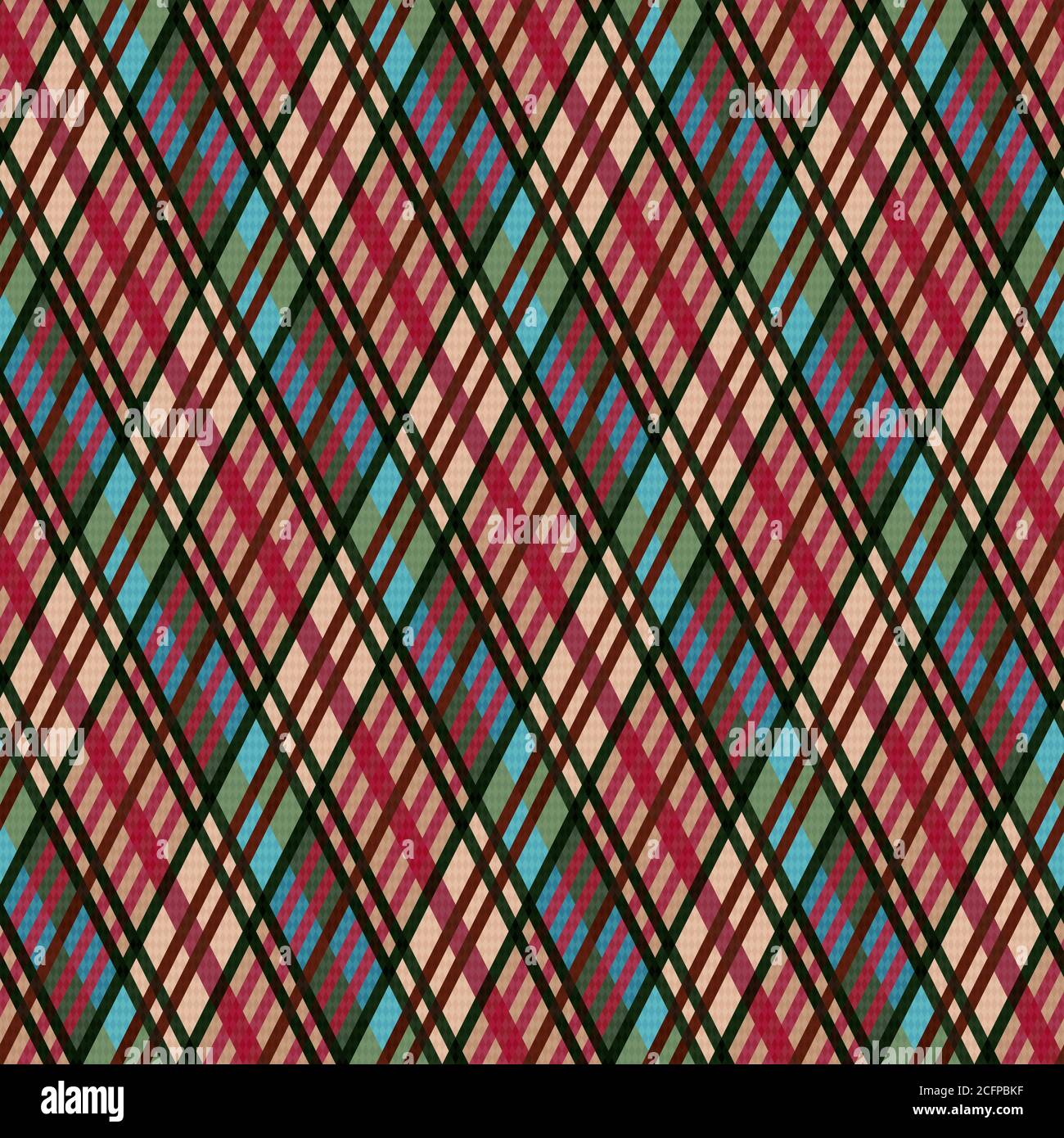 Motif vectoriel Rhomb détaillé comme un motif écossais, texture multicolore pour chemise en flanelle, tissu écossais, nappes, vêtements, couvertures et autres textil Illustration de Vecteur