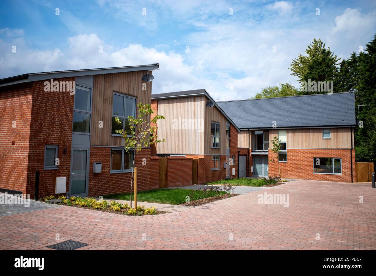 Maisons de ville récemment construites (2020), Woodbridge, Suffolk, Royaume-Uni. Banque D'Images