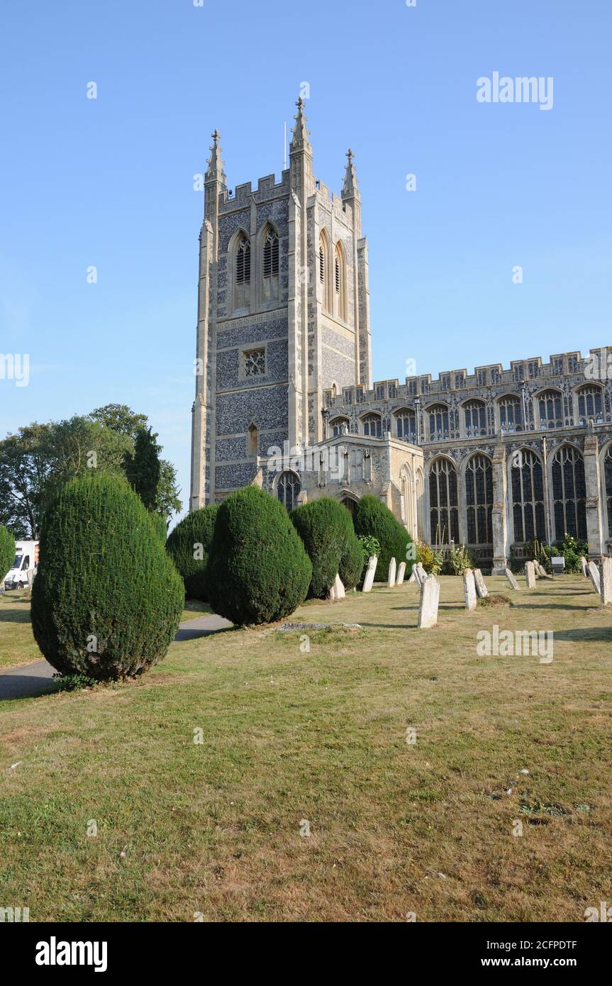Église Sainte-Trinité, long Melford, Suffolk, date du XVe siècle. Banque D'Images