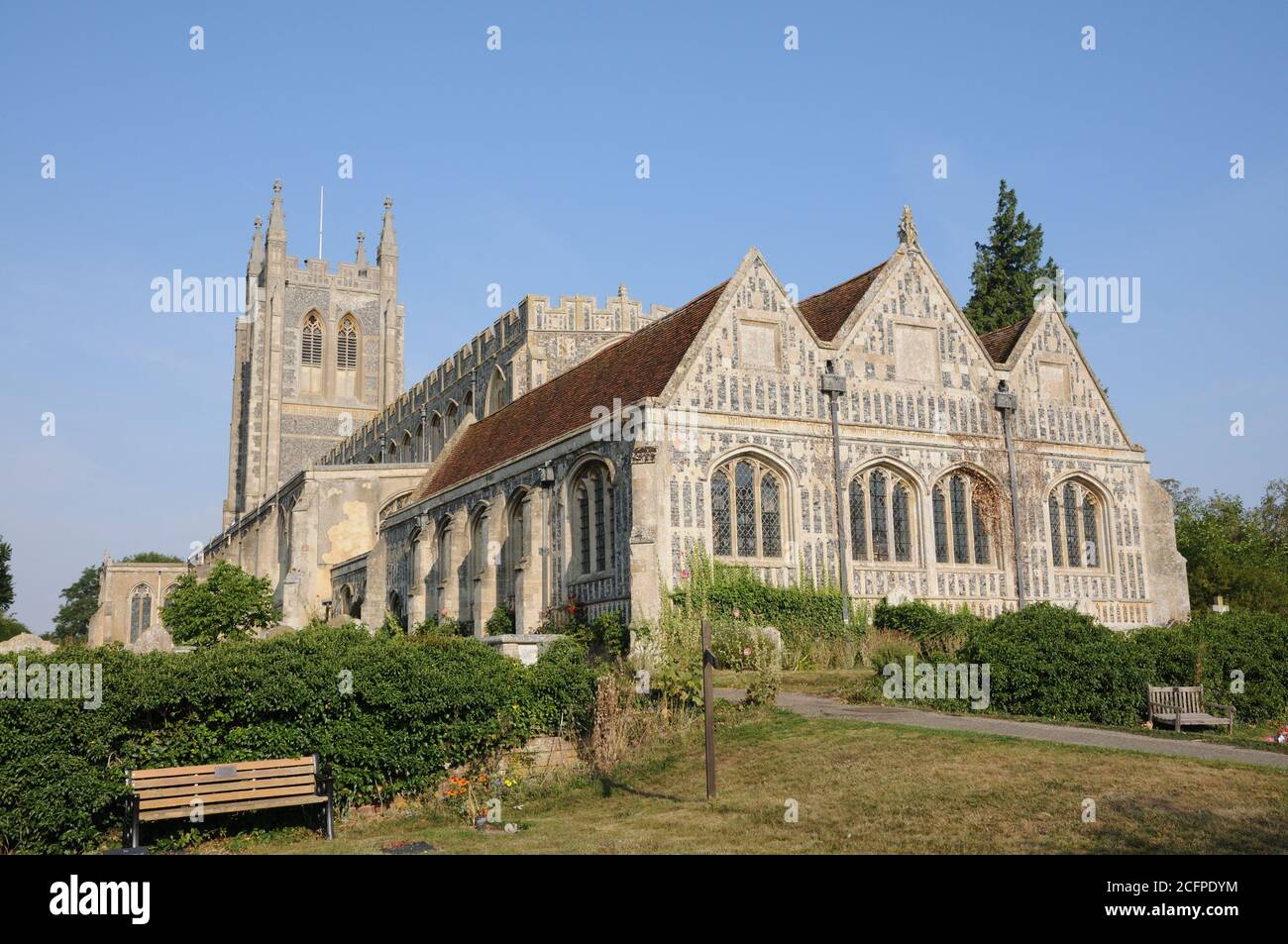 Église Sainte-Trinité, long Melford, Suffolk, date du XVe siècle. Banque D'Images