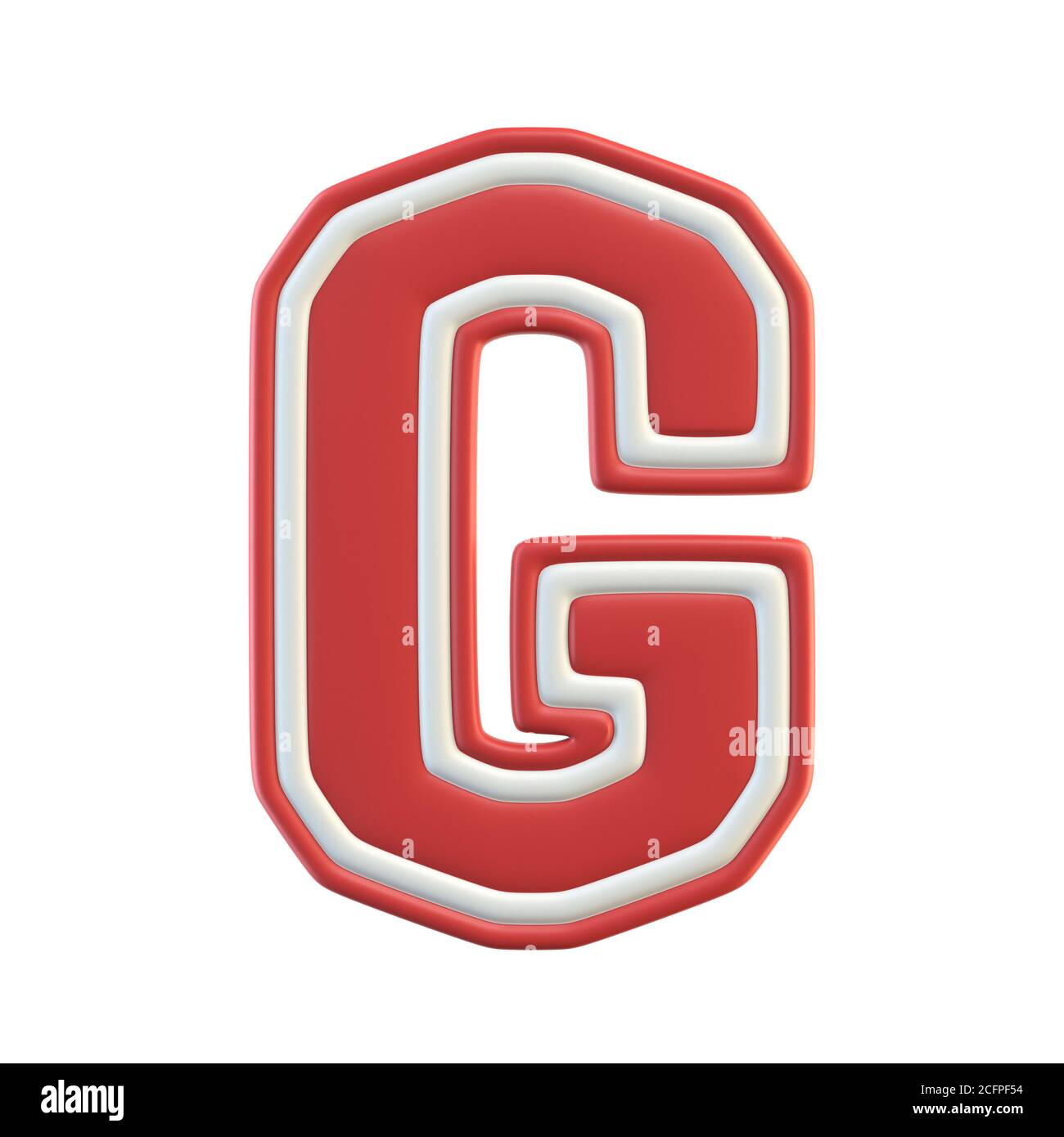 Police Sport Team de style classique. Police sport vintage pour le football américain, le baseball ou le basket-ball, illustration 3d, lettre G. Banque D'Images