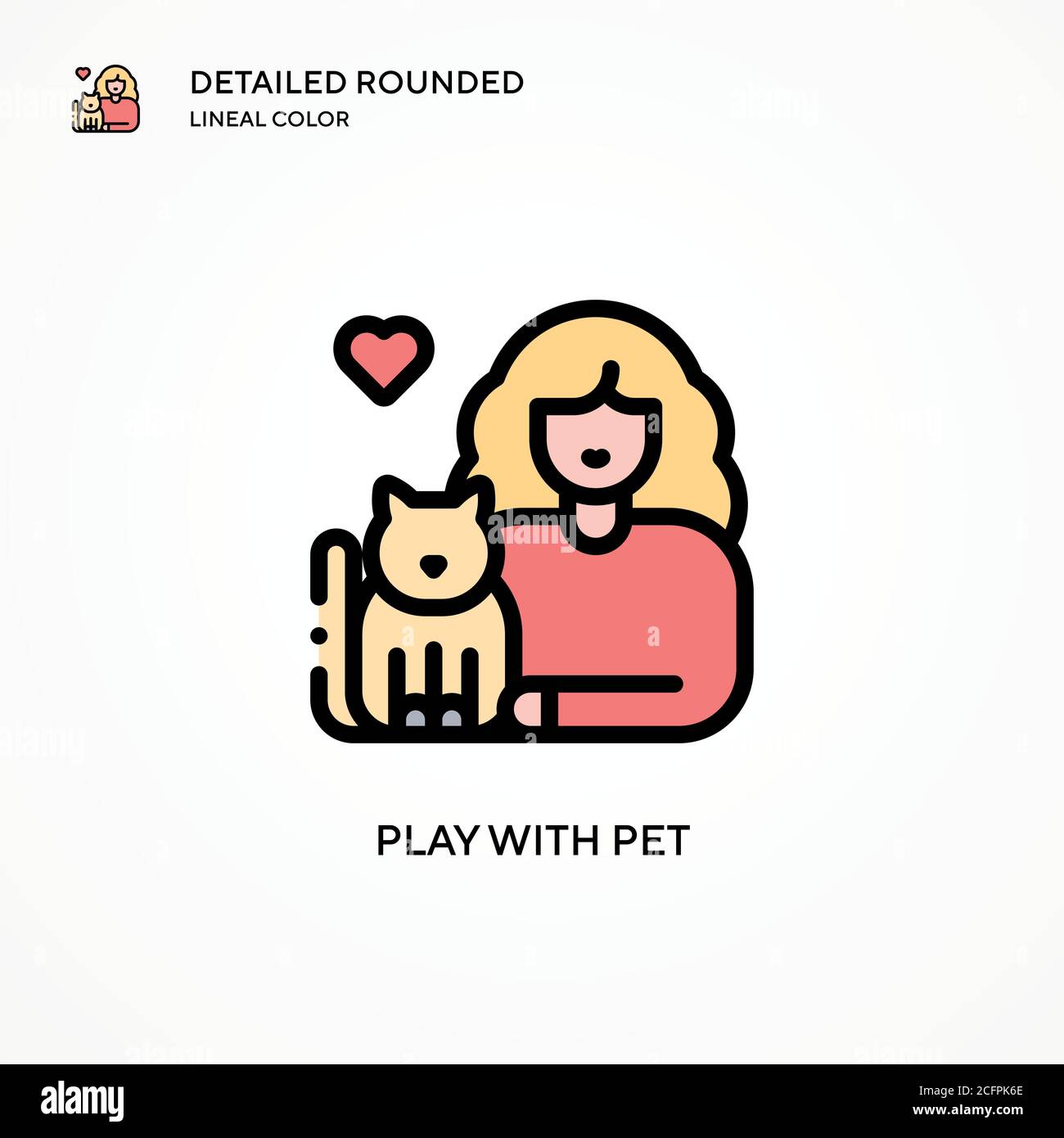 Jouer avec l'icône vecteur animal. Concepts modernes d'illustration vectorielle. Facile à modifier et à personnaliser. Illustration de Vecteur