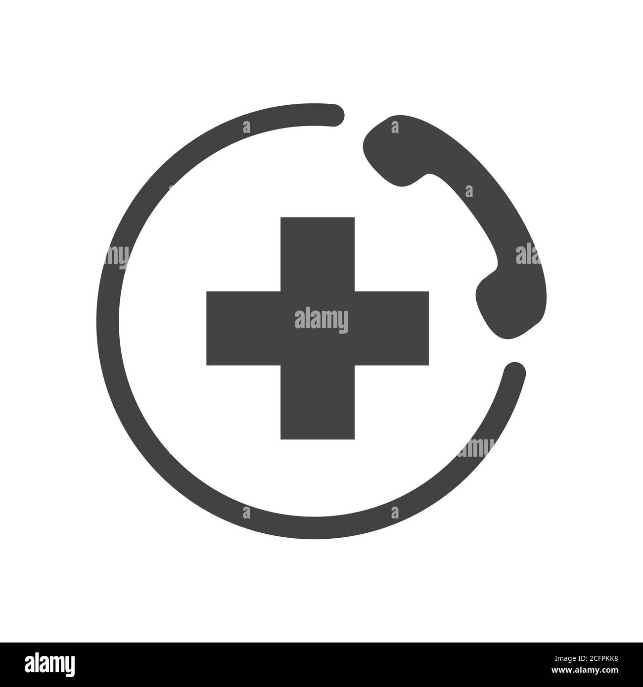 ICÔNE AIDE. Symbole de téléphone d'urgence. Signe noir sur fond blanc. Illustration de Vecteur