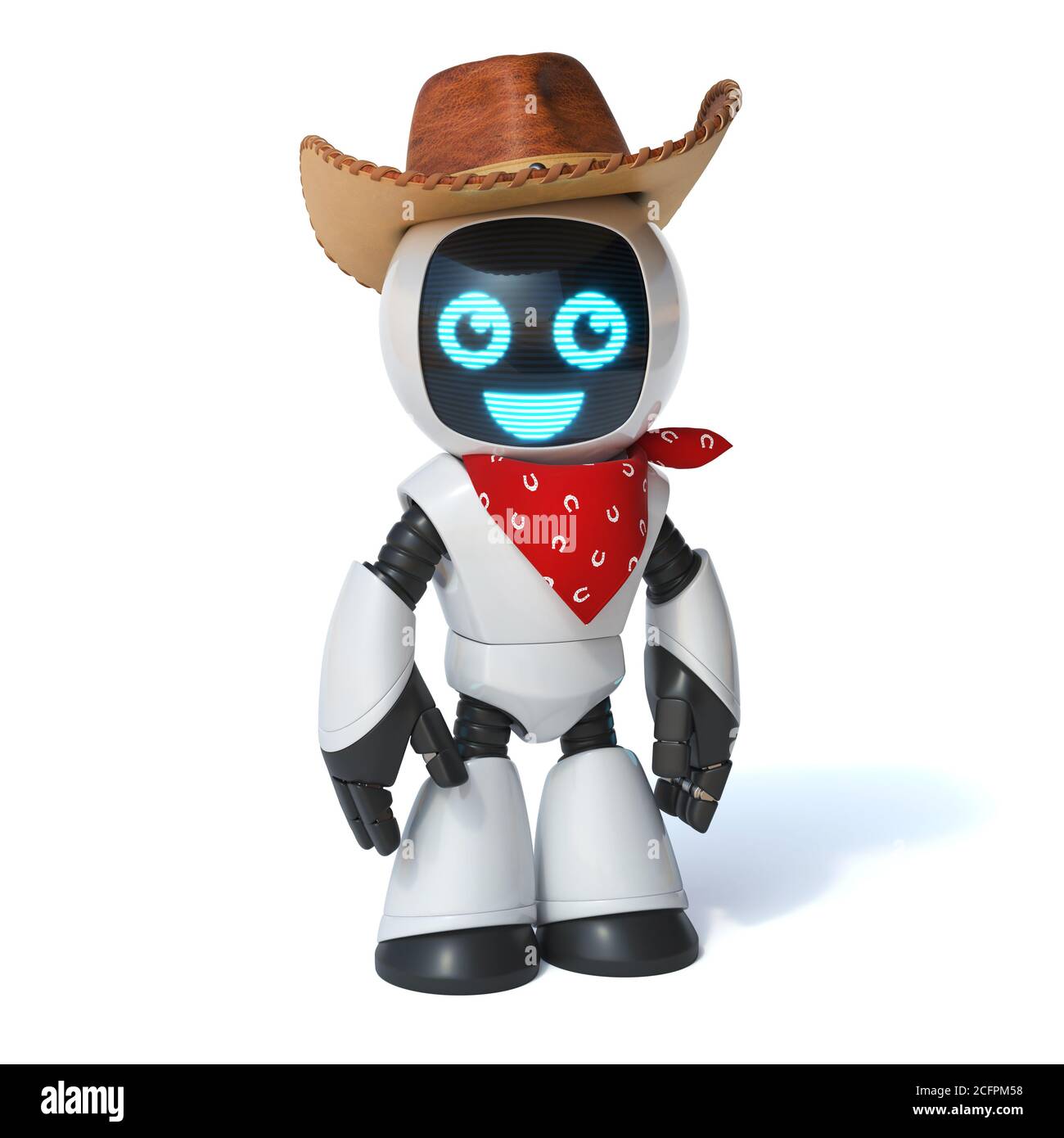Rendu 3d petit cow-boy robot Banque D'Images