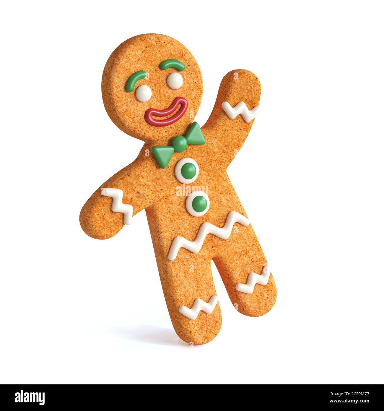 Le rendu 3d de Gingerbread MAN est isolé sur fond blanc Banque D'Images