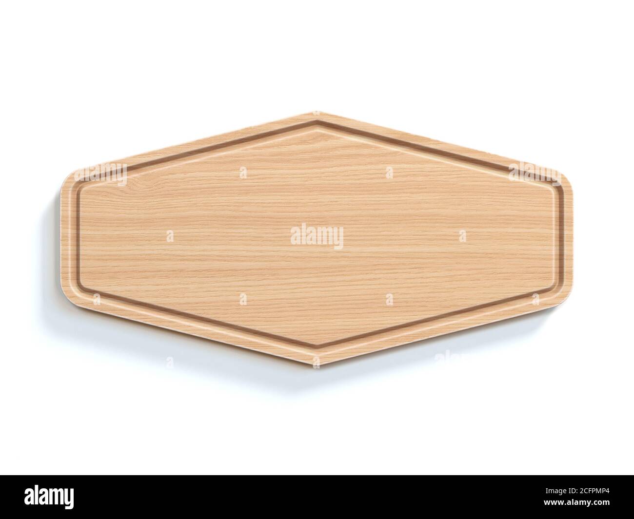 Panneau en bois isolé sur fond blanc rendu 3d Banque D'Images