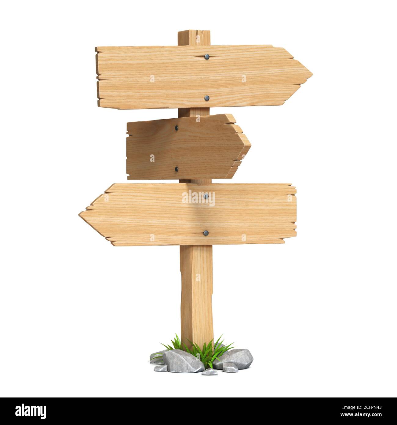 Panneau de signalisation, panneau de signalisation, guide, rendu 3d des panneaux routiers en bois Banque D'Images