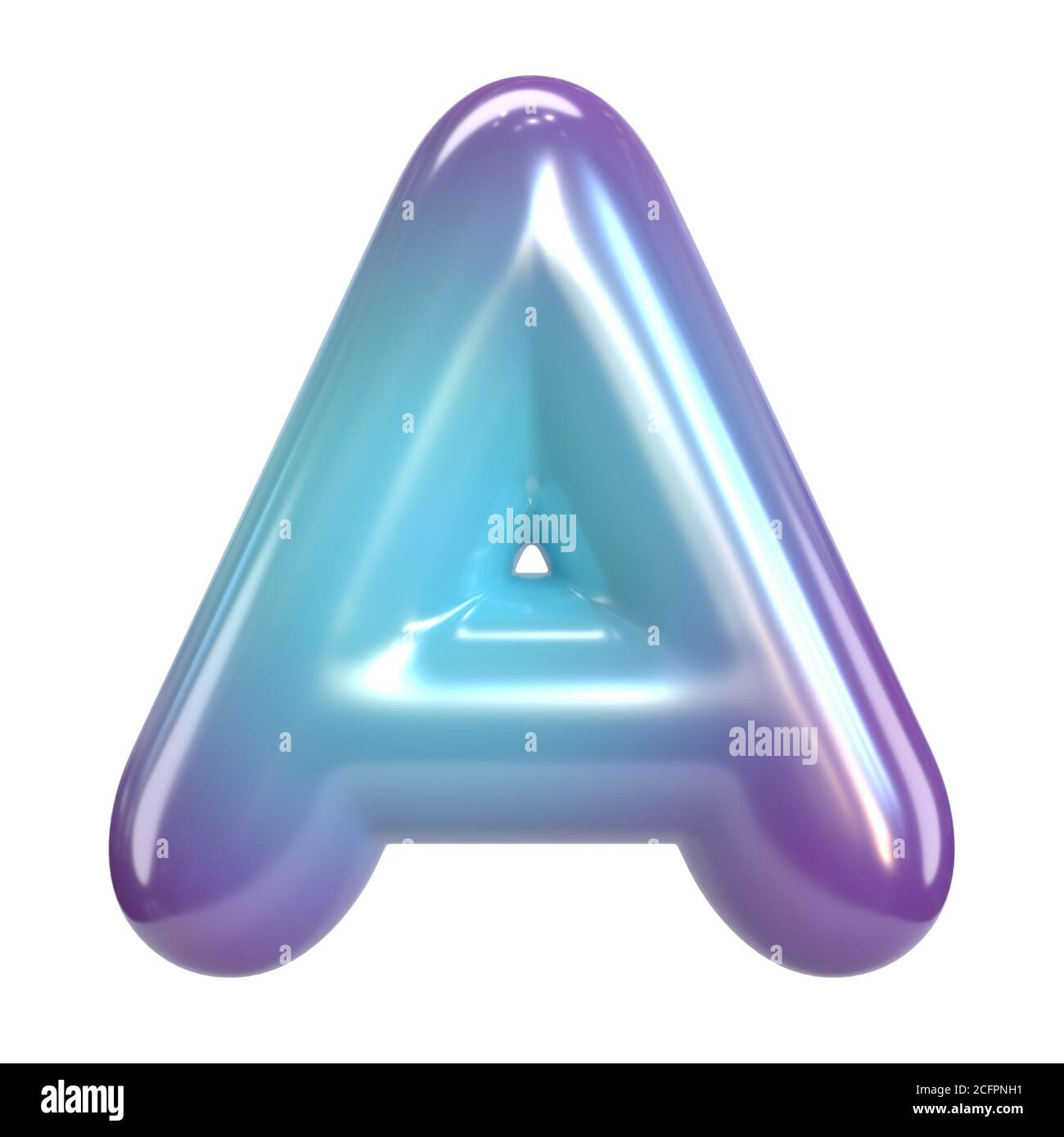 Police violette et bleue arrondie, bulle comme des lettres et des chiffres, lettre DE rendu 3d A Banque D'Images