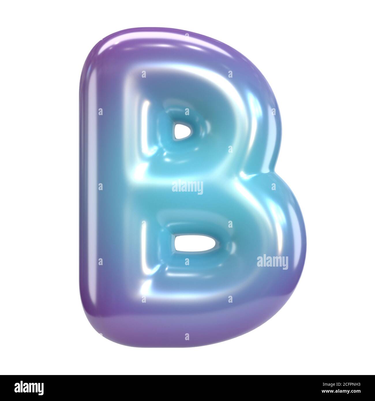 Police ronde violette et bleue, bulle comme des lettres et des chiffres, rendu 3d lettre B Banque D'Images