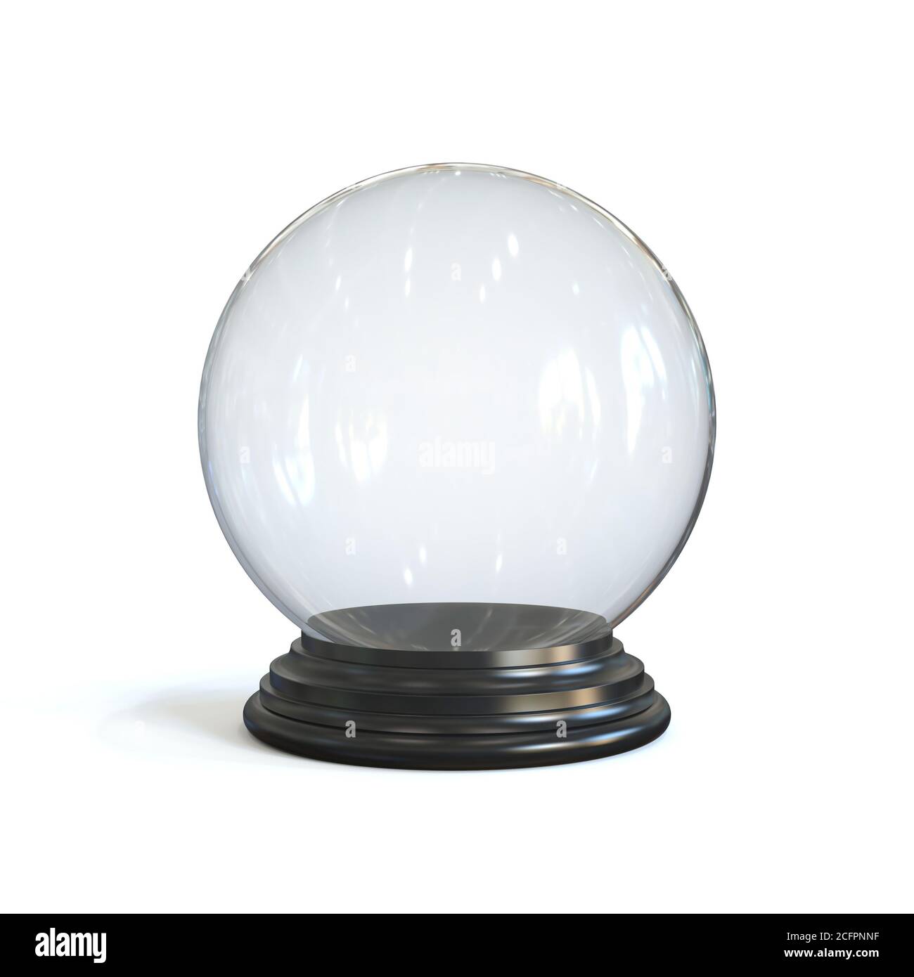 Boule de neige vide, sphère de verre isolée sur fond blanc rendu 3d Photo  Stock - Alamy
