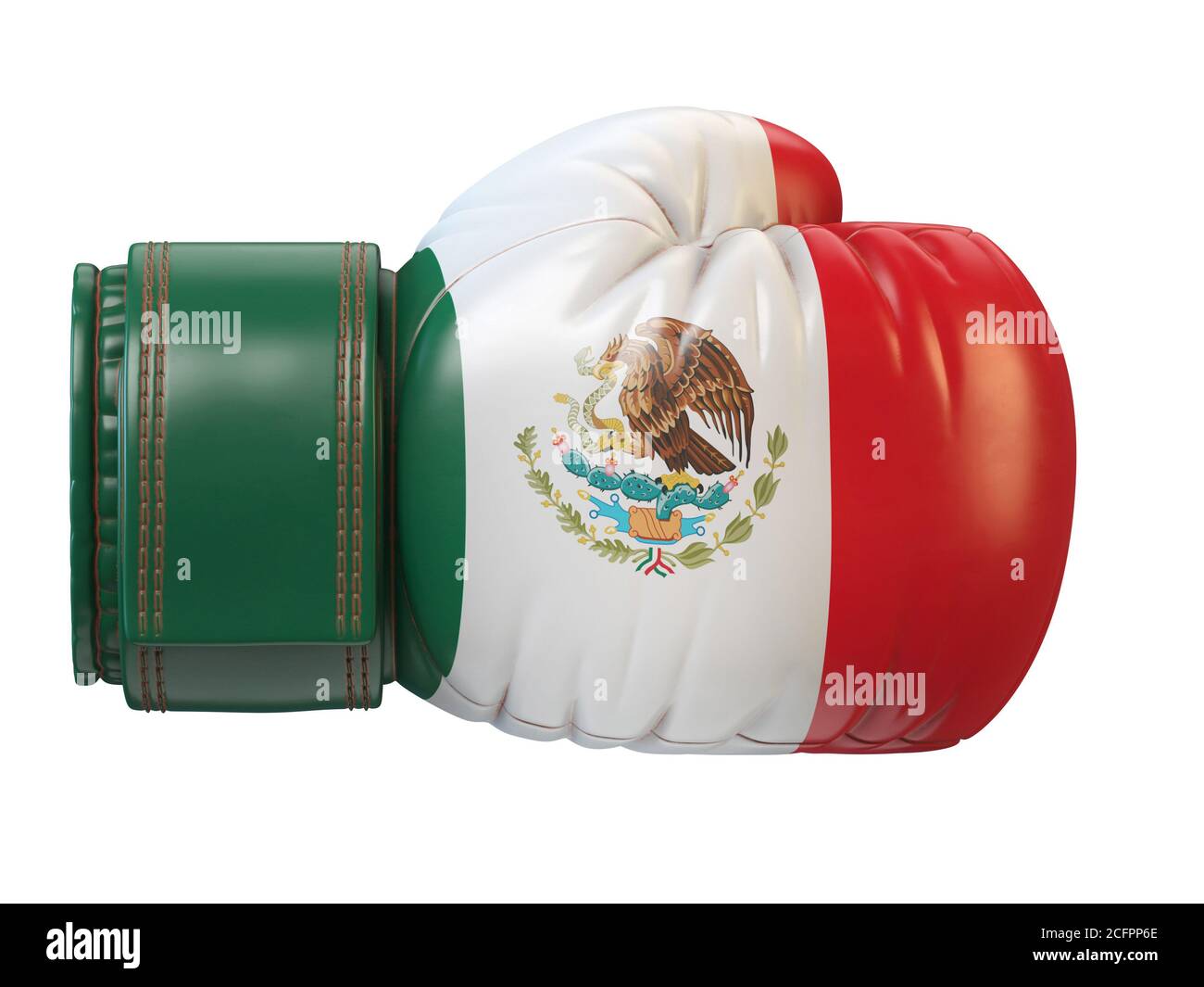 Drapeau du Mexique sur le gant de boxe, rendu mexicain de boxe 3d Banque D'Images