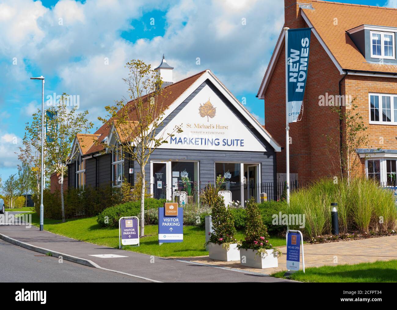 Sales and Marketing Suite au nouveau développement immobilier de St Michael's Hurst à Bishop's Stortford, Hertfordshire.ROYAUME-UNI Banque D'Images