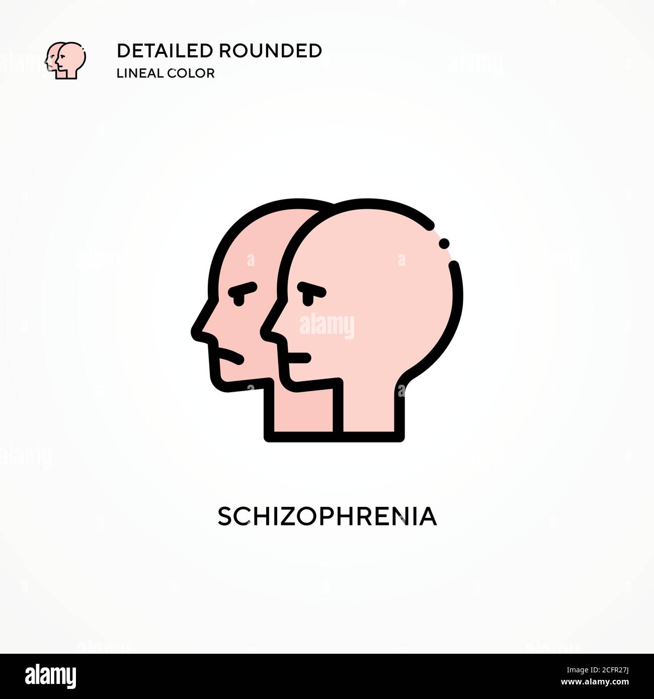 L'icône du vecteur de schizophrénie. Concepts modernes d'illustration vectorielle. Facile à modifier et à personnaliser. Illustration de Vecteur