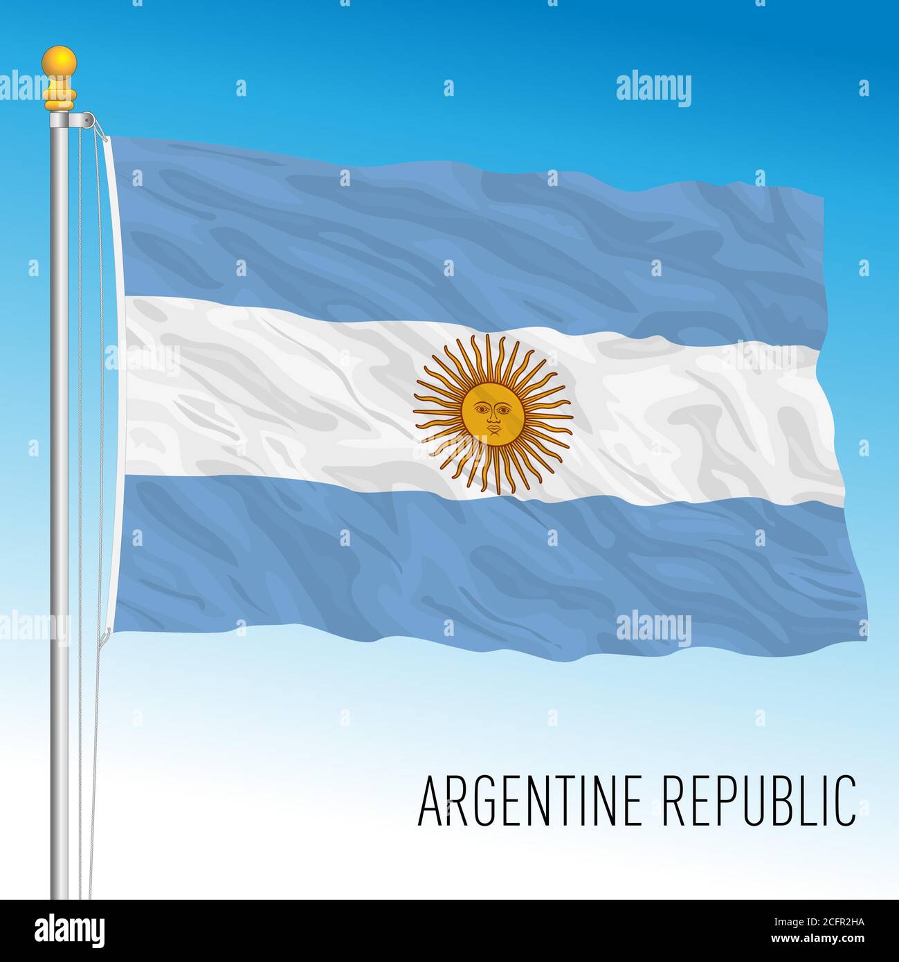 Drapeau national officiel de l'Argentine, amérique du Sud, illustration vectorielle Illustration de Vecteur