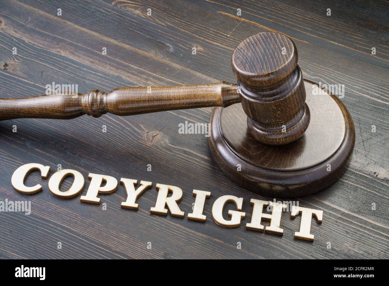 Gavel et mot de copyright Banque D'Images