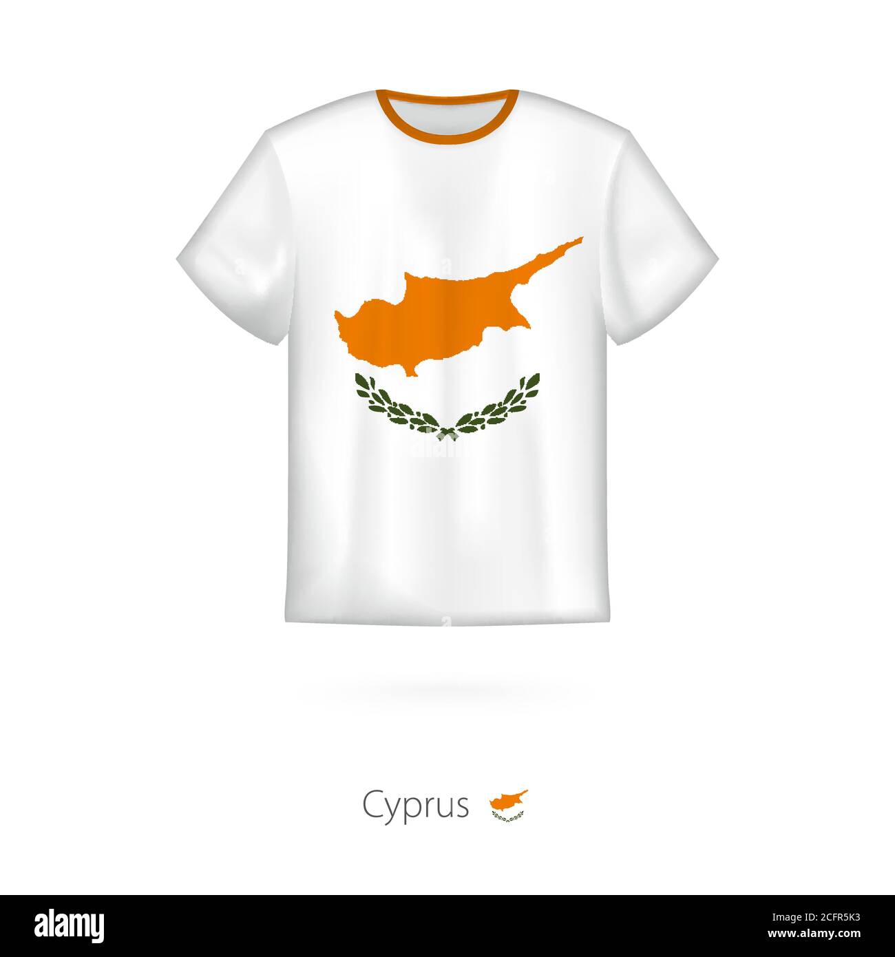 T-shirt avec drapeau de Chypre. Modèle vectoriel pour t-shirt. Illustration de Vecteur