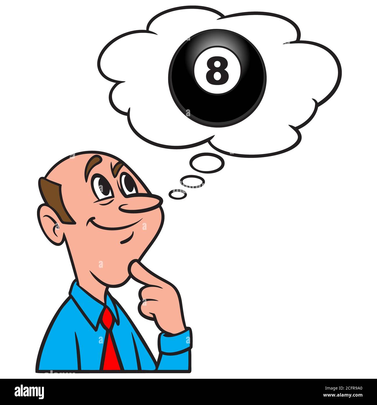 Penser à une balle huit - une illustration d'une personne penser à une balle huit. Illustration de Vecteur