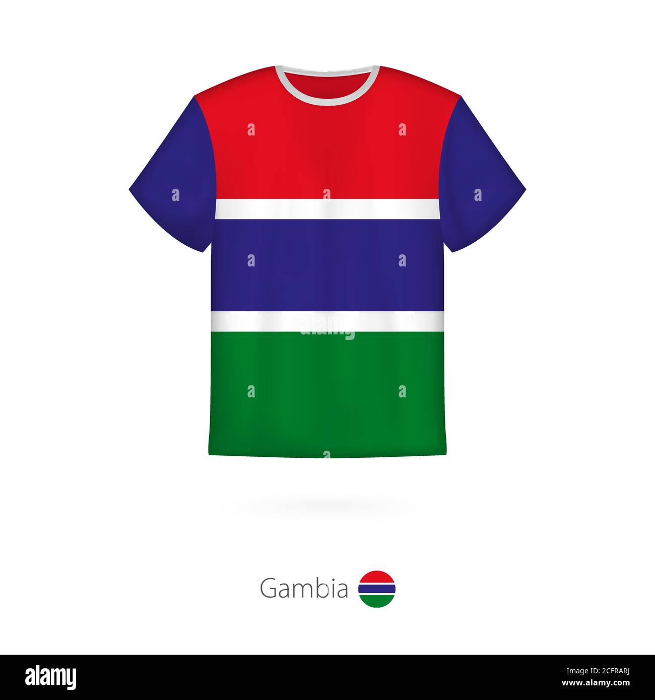 Motif T-shirt avec drapeau de la Gambie. Modèle vectoriel pour t-shirt. Illustration de Vecteur