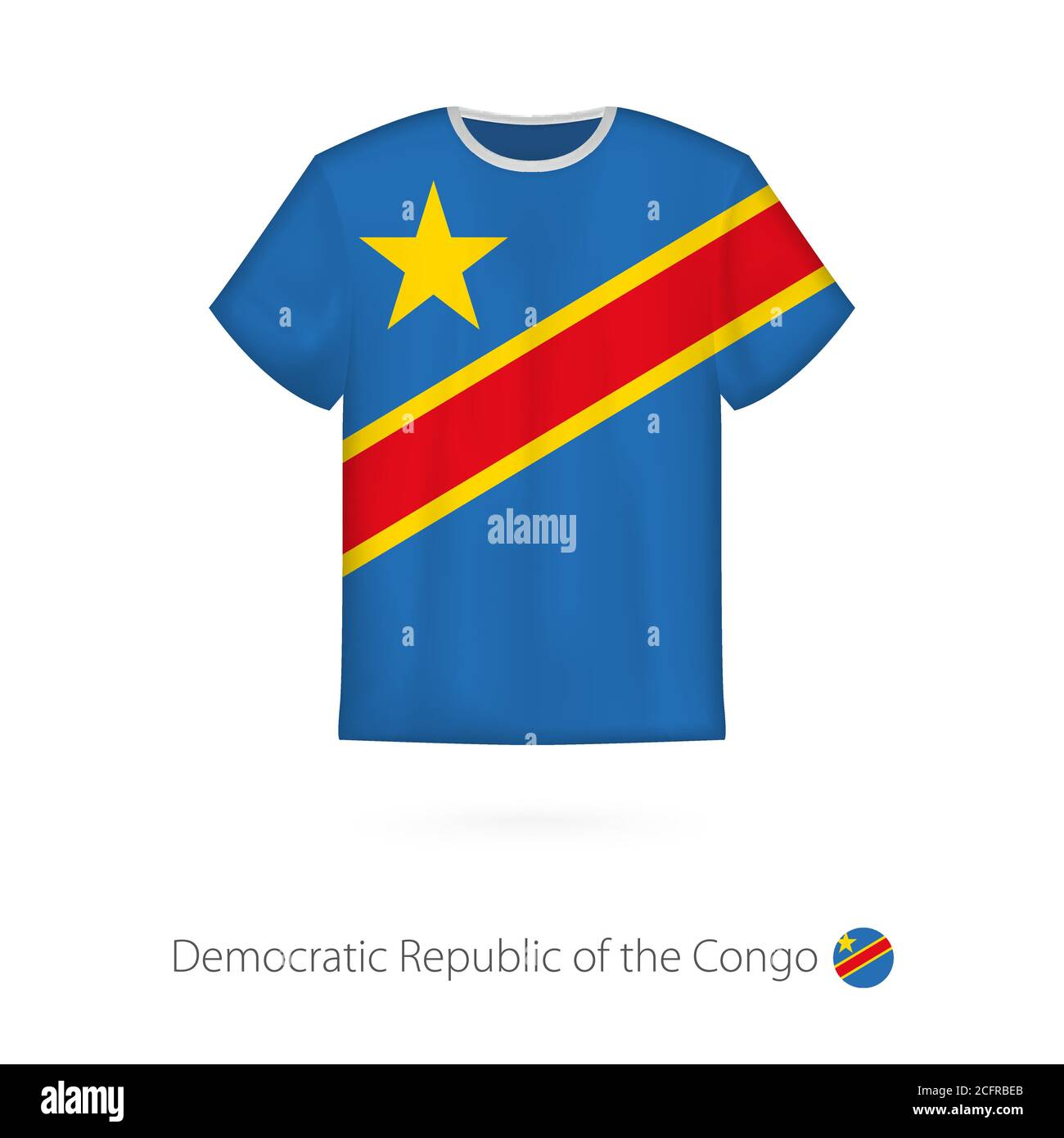 Motif T-shirt avec drapeau de la République démocratique du Congo. Modèle vectoriel pour t-shirt. Illustration de Vecteur