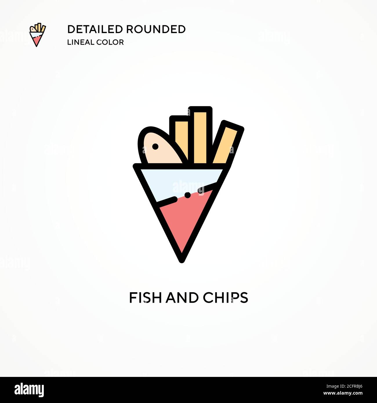 Icône de vecteur Fish and chips. Concepts modernes d'illustration vectorielle. Facile à modifier et à personnaliser. Illustration de Vecteur