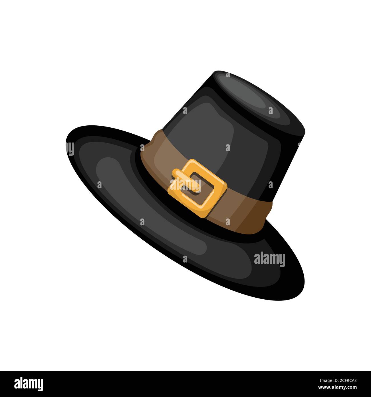 Chapeau de pèlerin noir, illustration vectorielle de dessin animé pour les  vacances de Thanksgiving Image Vectorielle Stock - Alamy