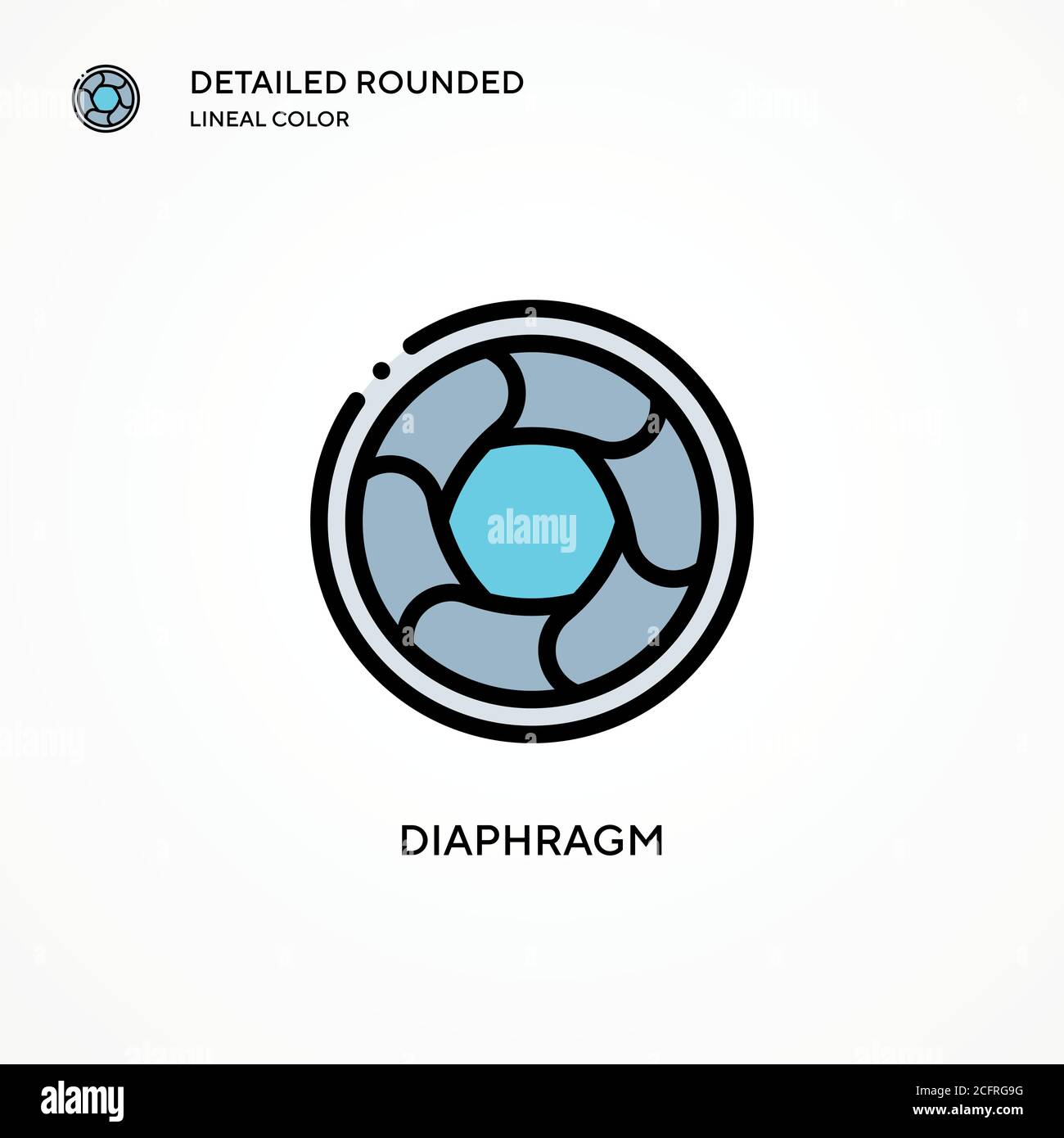 Icône vecteur diaphragme. Concepts modernes d'illustration vectorielle. Facile à modifier et à personnaliser. Illustration de Vecteur