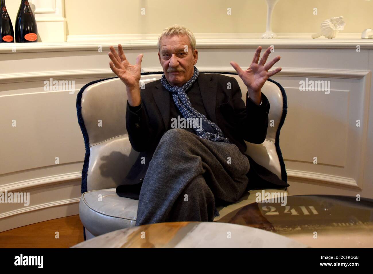 Milan Italie, 13/10/2016 : séance photo de Paolo Conte avant le concert Banque D'Images