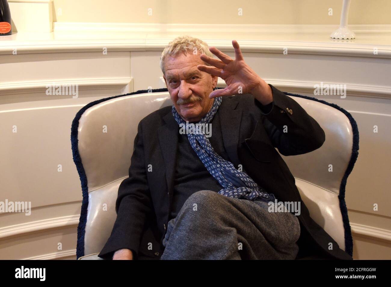 Milan Italie, 13/10/2016 : séance photo de Paolo Conte avant le concert Banque D'Images