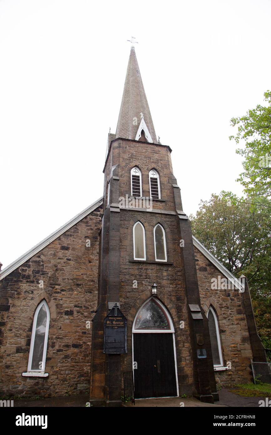 18 août 2020 - Sydney, Cap-Breton, Canada : ancienne église anglicane historique de St George, un point de repère à Sydney Banque D'Images