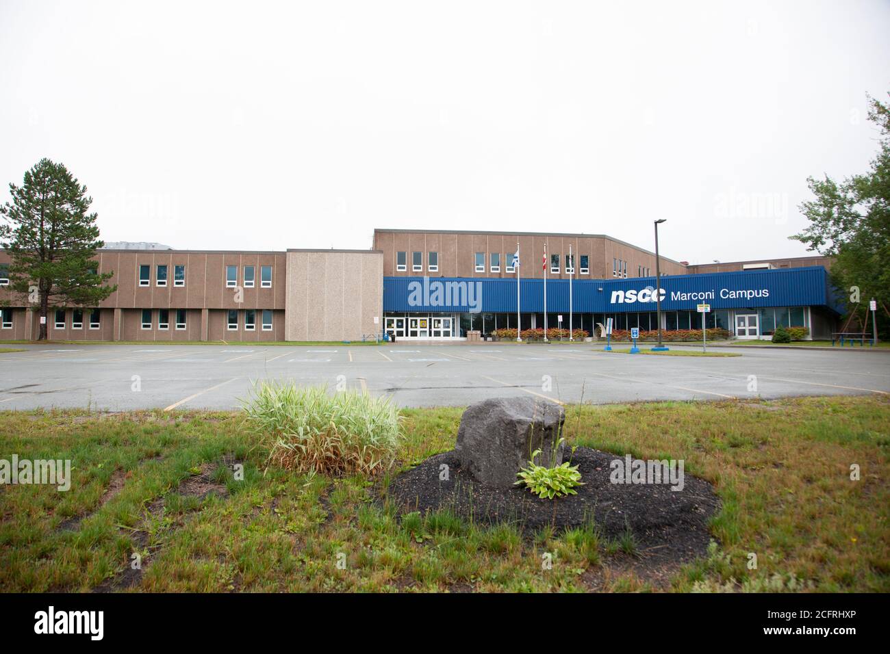 Le 18 août 2020- Sydney, Cap-Breton, Canada : le campus actuel de Marconi, du Nova Scotia Community College, qui va bientôt déménager au centre-ville de Sydne Banque D'Images