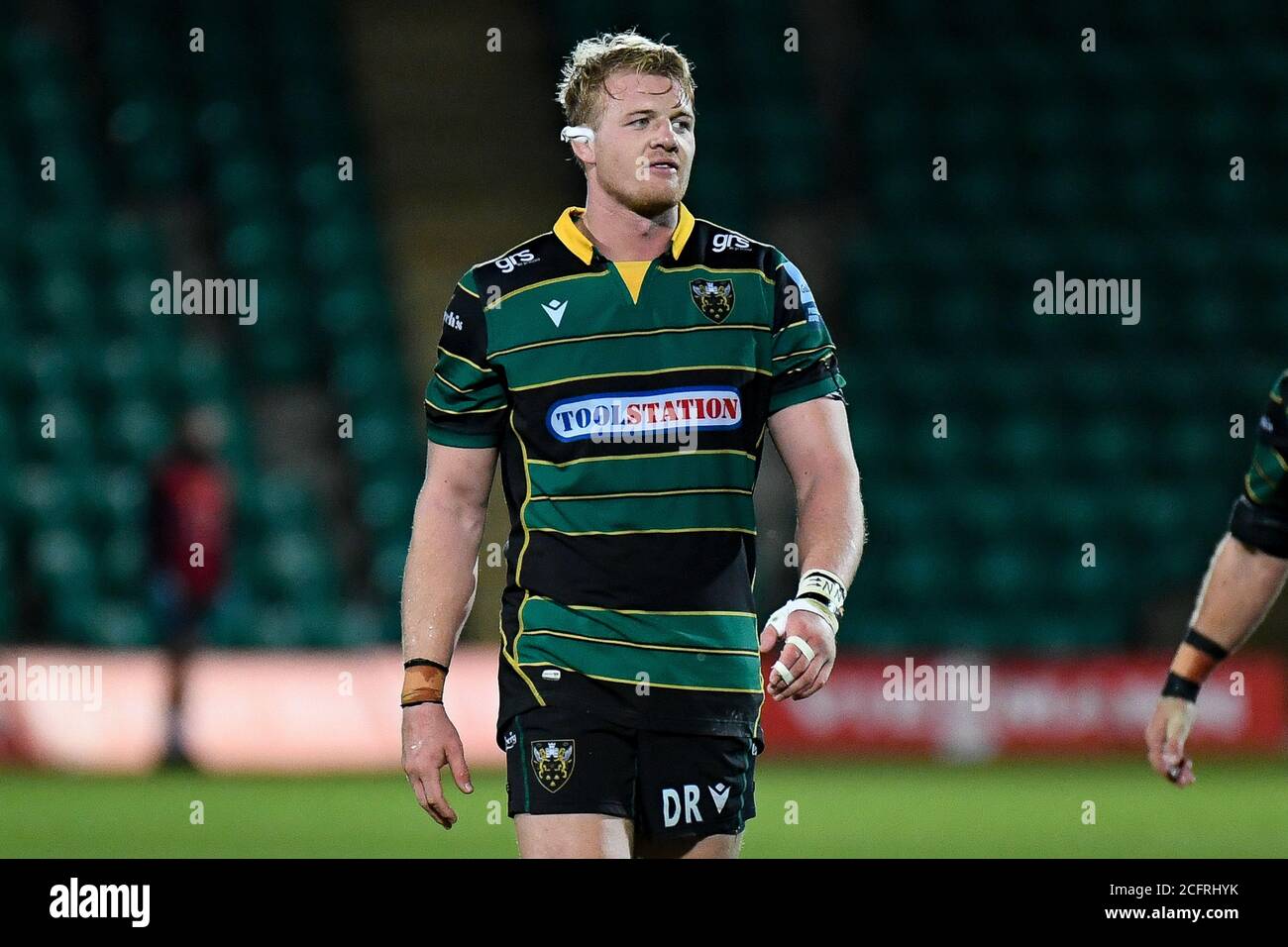 Les Northampton Saints verrouillent David Ribbans pendant le championnat d'Angleterre, Gallagher Premiership Rugby Union match entre Northampton Saints et Exeter C. Banque D'Images