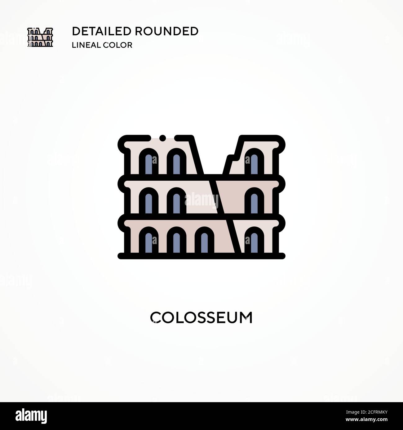 Icône du vecteur Colosseum. Concepts modernes d'illustration vectorielle. Facile à modifier et à personnaliser. Illustration de Vecteur