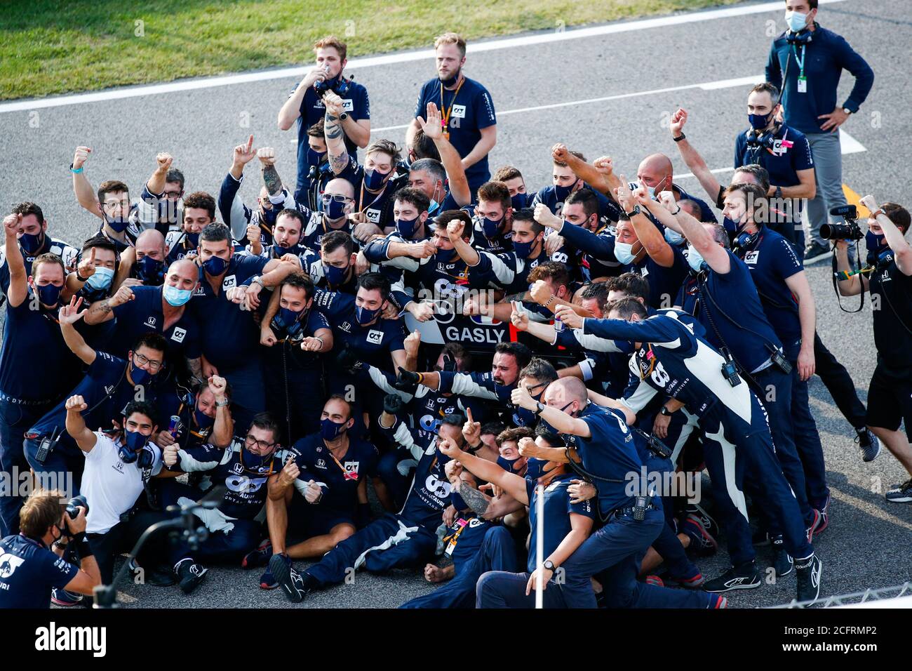 Alpha Tauri Celebration, GASLY Pierre (fra), Scuderia AlphaTauri Honda AT01 célèbre sa victoire lors de la Formule 1 Gran Premio Heineken d'italia 2020 Banque D'Images