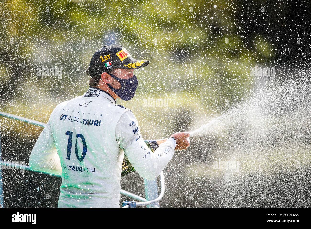 GASLY Pierre (fra), Scuderia AlphaTauri Honda AT01, portrait célébrant la première victoire sur le podium pendant la Formule 1 Gran Premio Heineken d'itali Banque D'Images