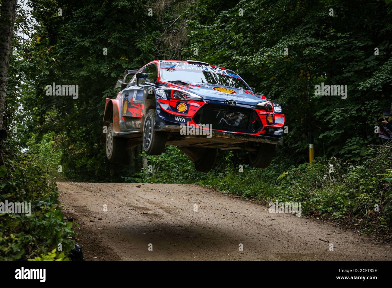08 TANAK Ott (est), JARVEOJA Martin (est), Hyundai i20 coupé WRC, Hyundai Shell MOBIS WRT, action lors du rallye 2020 Estonie, 4e tour du 2020 Banque D'Images